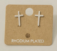 Load image into Gallery viewer, Mini Cross Earrings
