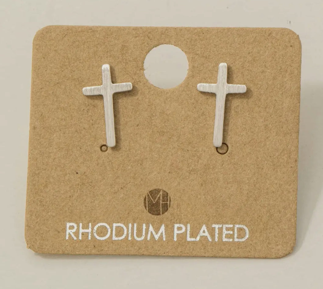 Mini Cross Earrings