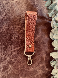 Buck Wild Wide Leather Keychain
