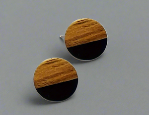 Round Stud - Wood/Resin Earrings