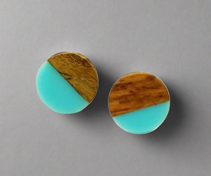 Round Stud - Wood/Resin Earrings