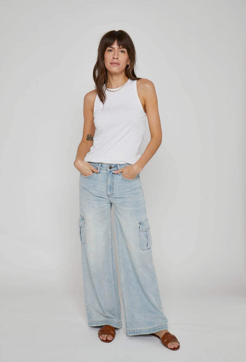 Madison Mid Rise Cargo Jeans