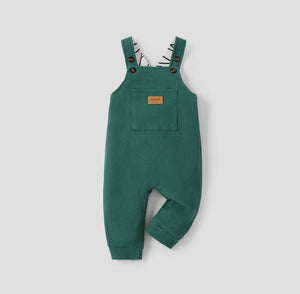 Waffle Pattern Pocket Overalls