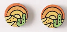Load image into Gallery viewer, Round Stud - Wood Earrings
