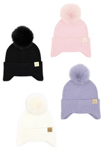 Load image into Gallery viewer, C.C Kids Ear Flap Pom Beanie
