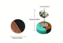 Load image into Gallery viewer, Round Stud - Wood/Resin Earrings
