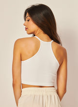 Load image into Gallery viewer, Seamless Ribbed High Neck Crop Tank
