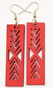 Wood Laser Cutout Earrings