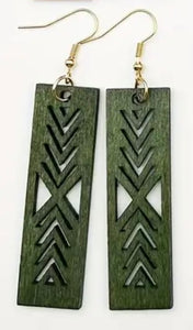 Wood Laser Cutout Earrings