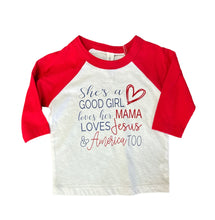 Load image into Gallery viewer, She’s A Good Girl Raglan T

