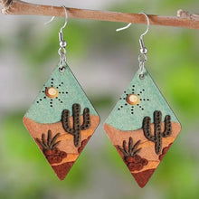 Load image into Gallery viewer, Desert Diamond - Wood Earrings
