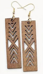 Wood Laser Cutout Earrings