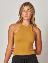 Load image into Gallery viewer, Fine Rib Seamless High Neck Tank Top
