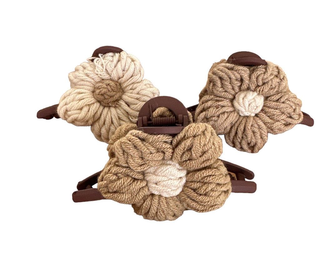 Crochet Flower Hair Clip