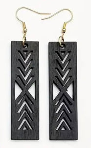 Wood Laser Cutout Earrings