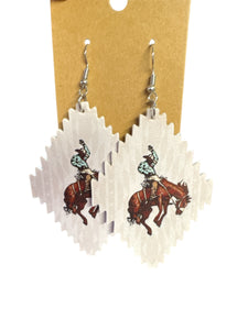 Buckin Bronc Rider Earringa