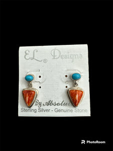 Spiny Oyster Turquoise Earrings