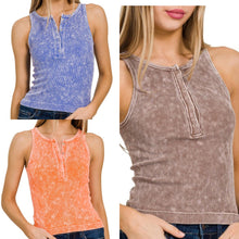 Load image into Gallery viewer, Ribbed Button Tank Top
