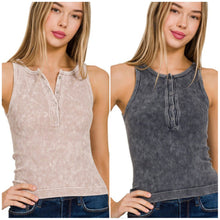 Load image into Gallery viewer, Washed Seamless Ribbed Tank Top
