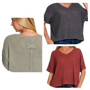 Drop Shoulder Jacquard Sweater