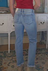 Sneak Peek Mid-Rise Frayed Jeans