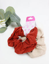 Load image into Gallery viewer, Two-Piece Corduroy Hair Scrunchies on
