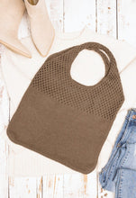 Load image into Gallery viewer, Mocha Knit Hobo Bag
