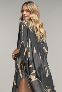 Charcoal Floral Kimono