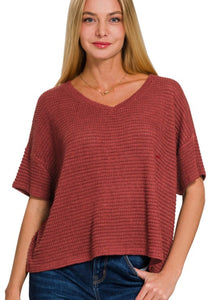 Drop Shoulder Jacquard Sweater