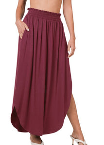 Smocked Waist Maxi Skirt