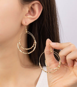 Gold Beaded Earrings