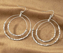 Load image into Gallery viewer, Silver Beaded Earrings
