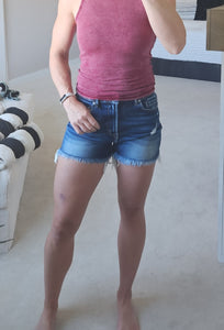 Frayed Denim Shorts