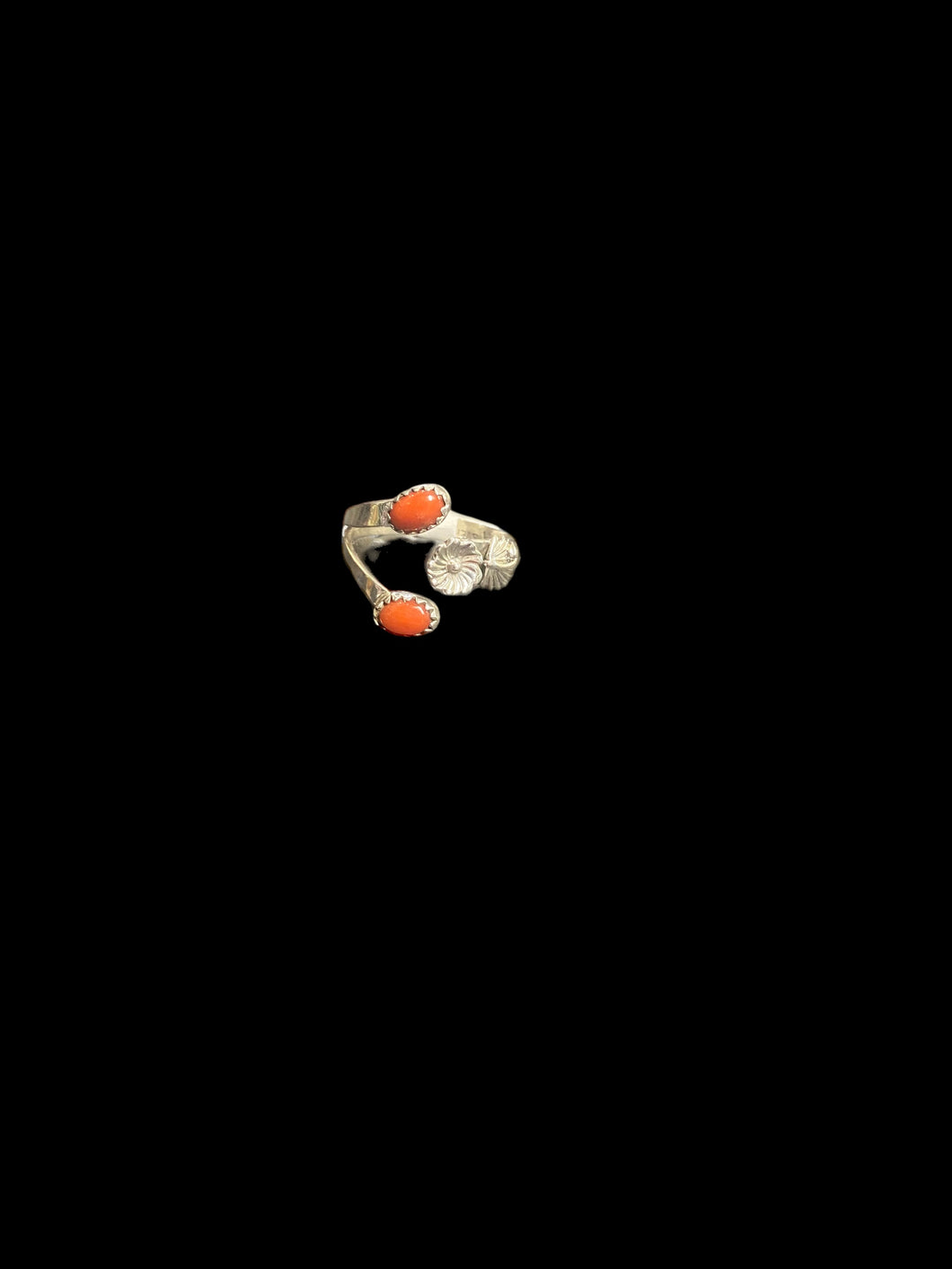 Sterling Silver Coral Ring