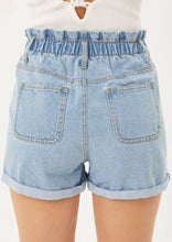 Load image into Gallery viewer, Double Button Paperbag Denim Shorts
