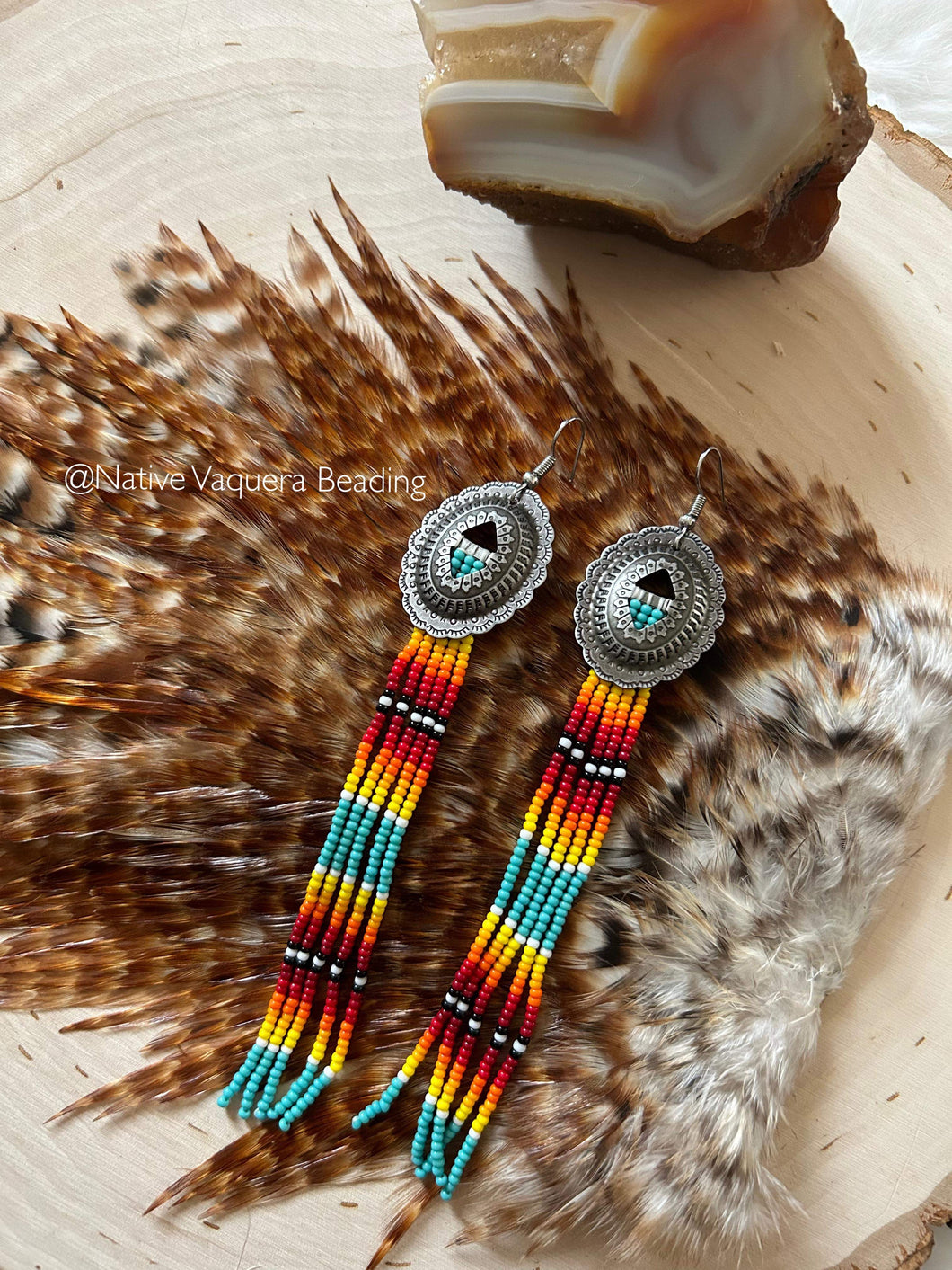 Concho Serape Turq Earrings