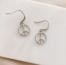 Load image into Gallery viewer, Peace Sign Earrings
