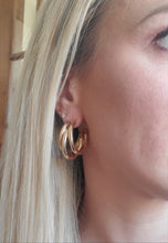 Load image into Gallery viewer, Three-Hoop Gold Earrings
