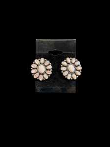 Sterling Pink Mussel Shell Earrings