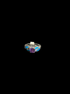 Sterling Opal Amethyst Ring