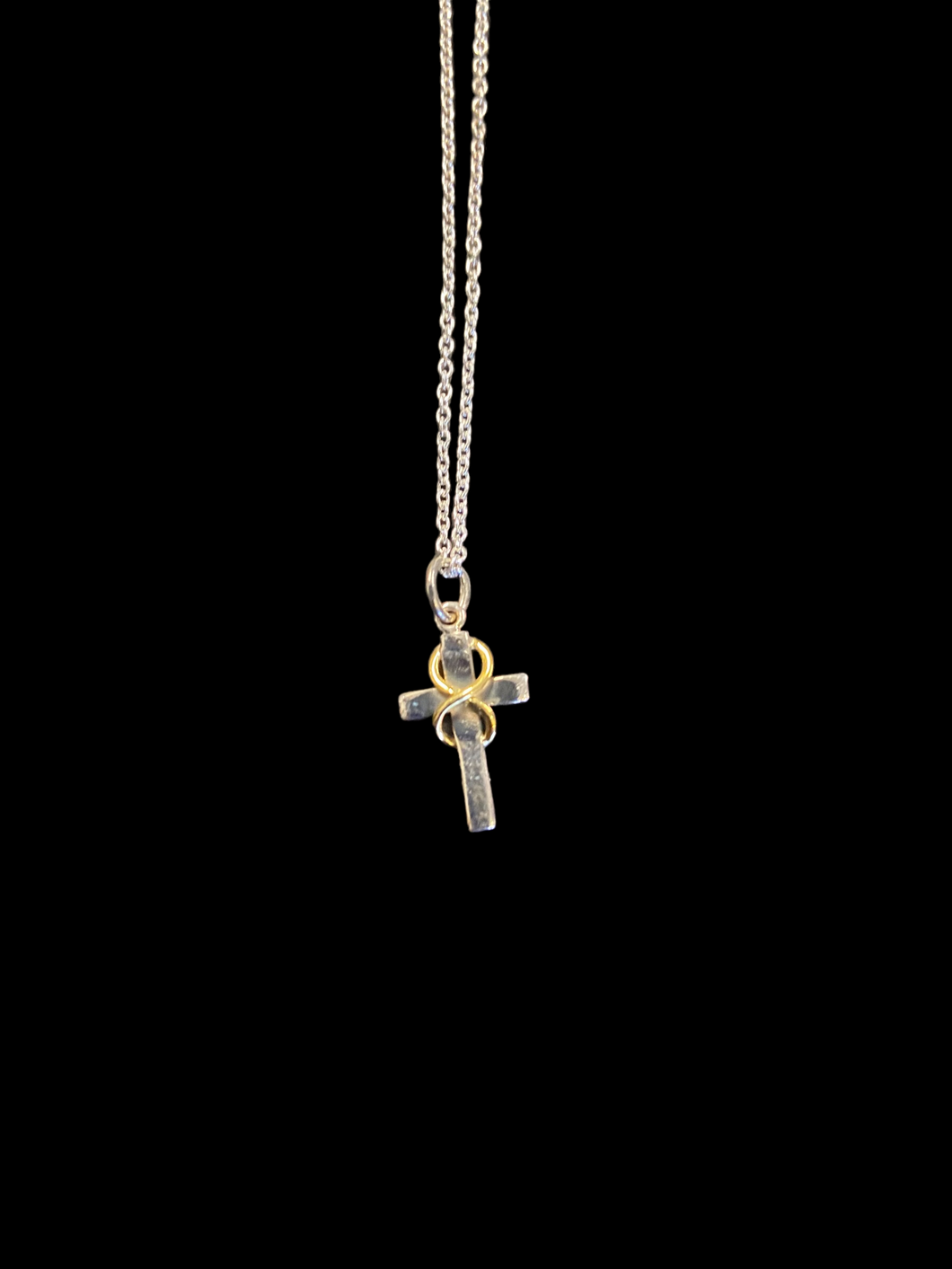 Sterling & Bronze Cross Necklace