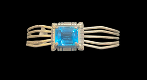 Sterling Blue Topaz Cuff Bracelet