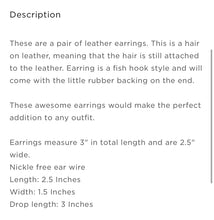 Load image into Gallery viewer, Leopard Acid Wash Hair on Leather Earrings
