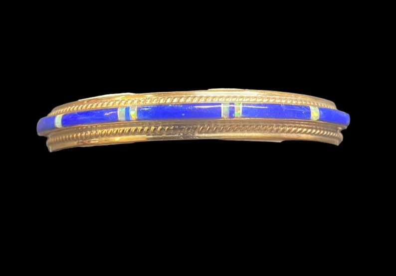 Sterling GF Lapis Opal Cuff Bracelet
