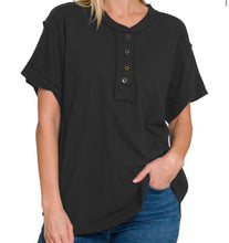 Load image into Gallery viewer, Zenana Raw Edge Short Sleeve Top

