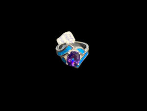 Sterling Amethyst Opal Ring