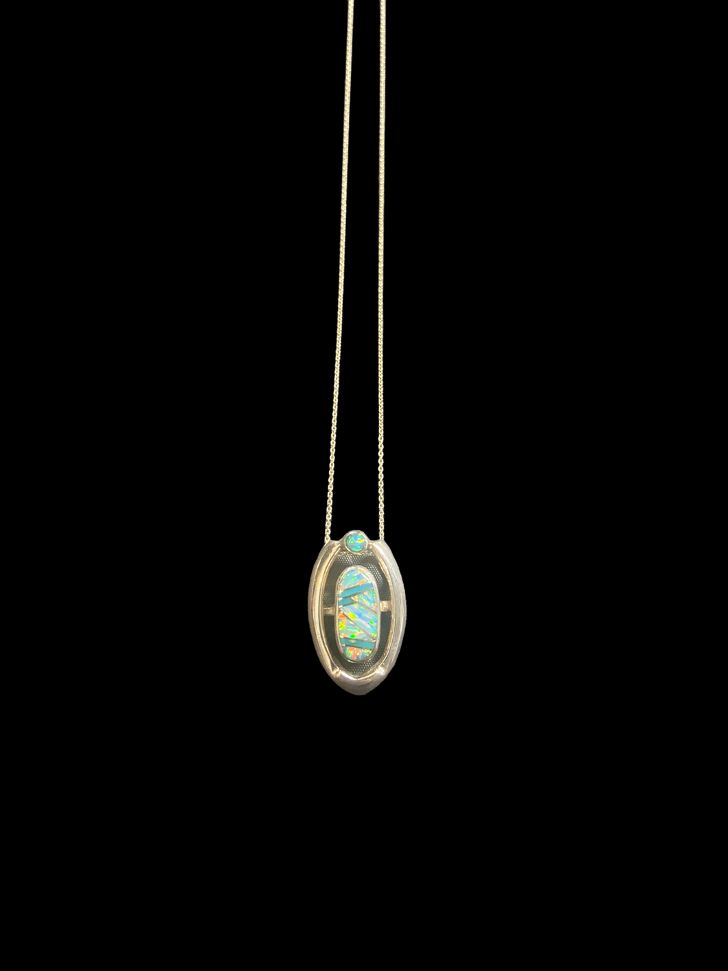 Sterling Silver & Opal Necklace