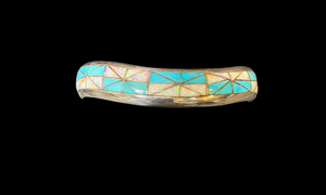 Sterling Opal Turquoise Cuff Bracelet