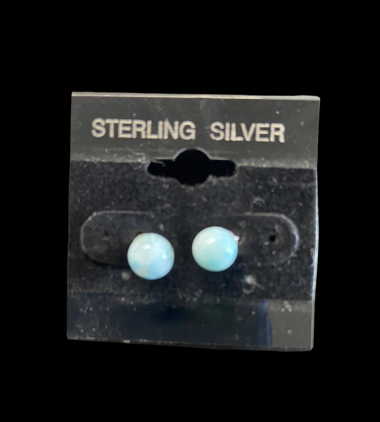 Sterling & Larimar Earrings