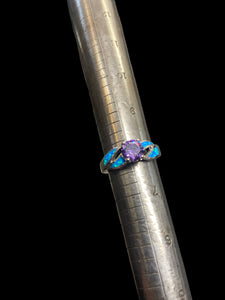 Sterling Opal Amethyst Ring